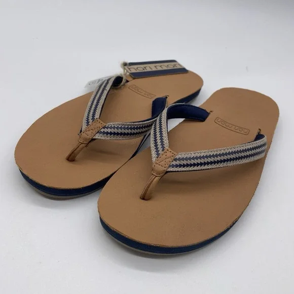Hari Mari Women's Fields Puebla Navy Size 6 Memory Foam Flip Flops - Picture 2 of 5